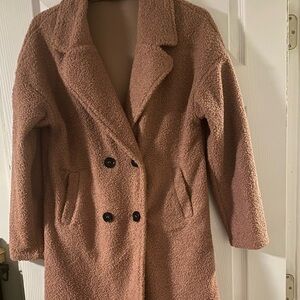 Cozy Women's Teddy Jacket in Warm Rose